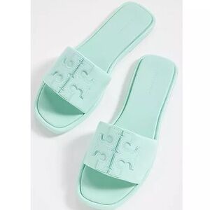 **BRAND NEW** Tory Burch DOUBLE T SPORT SLIDE - Caribbean Mist - 10